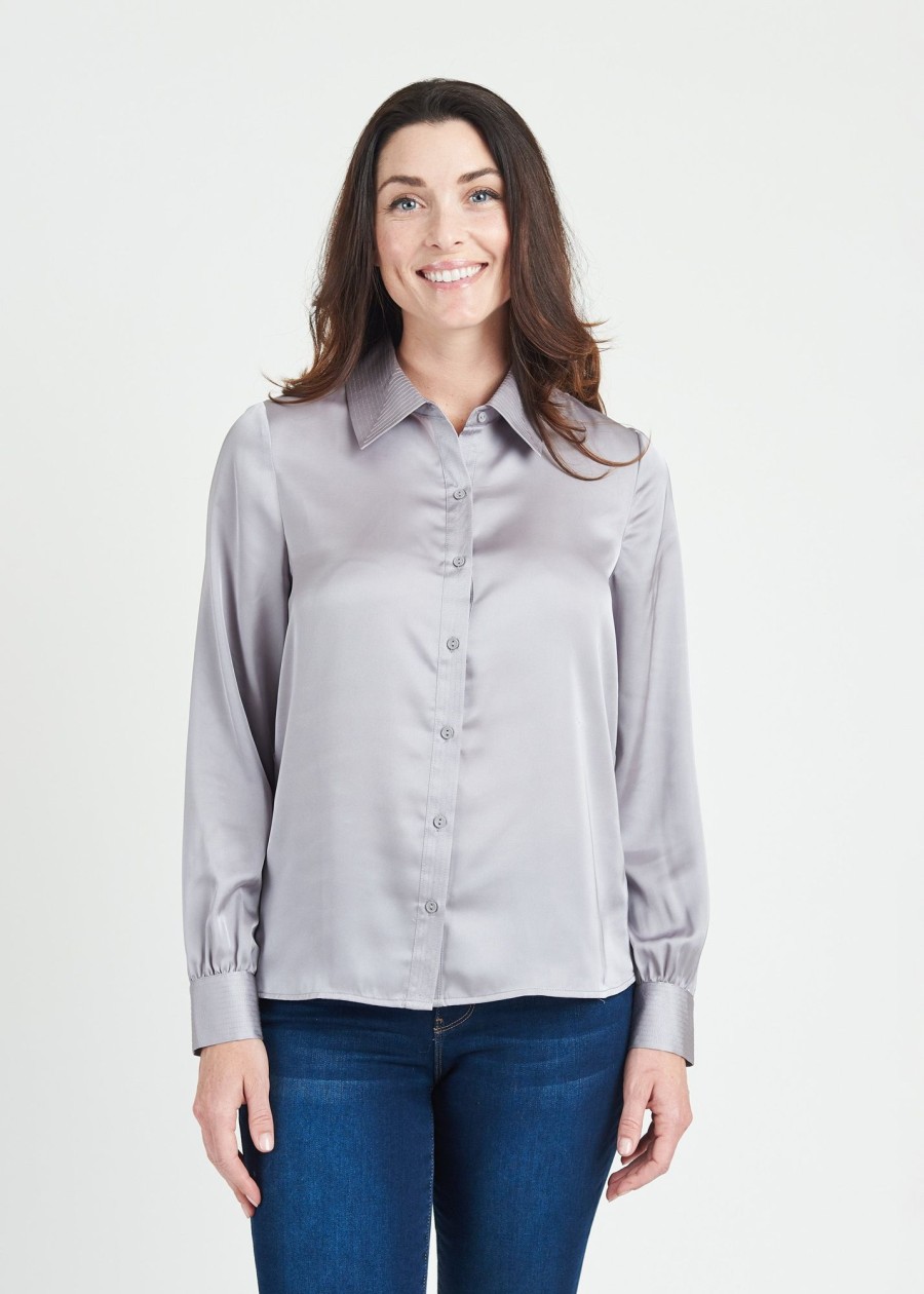 Women Daniel Rainn | Amoura Long Sleeve Button-Down Top Dust