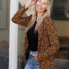 Women Daniel Rainn | Frankie Leopard Print Jacket With Pockets N465 Camel