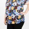 Curvy Daniel Rainn | Olivia Floral Knit Top (Plus Size) K535N Black