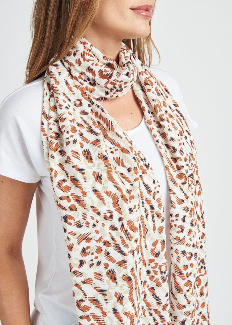 Women Daniel Rainn | Siena Sheer Animal Print Scarf N061 Vintage