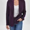 Women Daniel Rainn | Dalary Knit Blazer With Pockets Eggplant