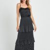 Women Daniel Rainn | Nataly Polka-Dot Tiered Skirt N296 Black