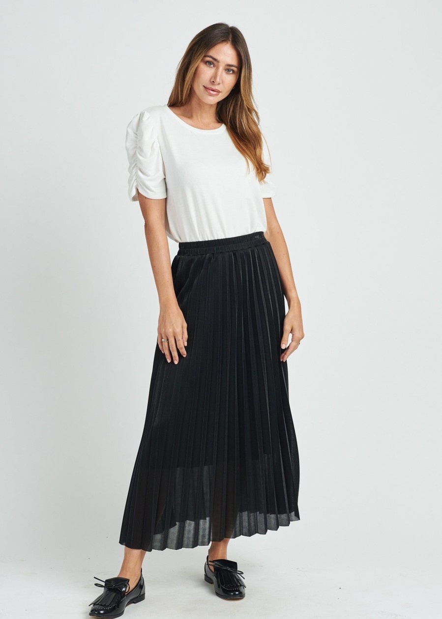 Women Daniel Rainn | Carolyn Pleated Maxi Skirt Black