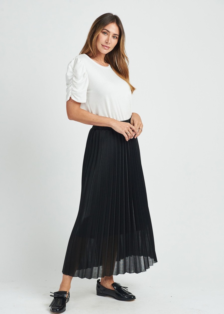 Women Daniel Rainn | Carolyn Pleated Maxi Skirt Black