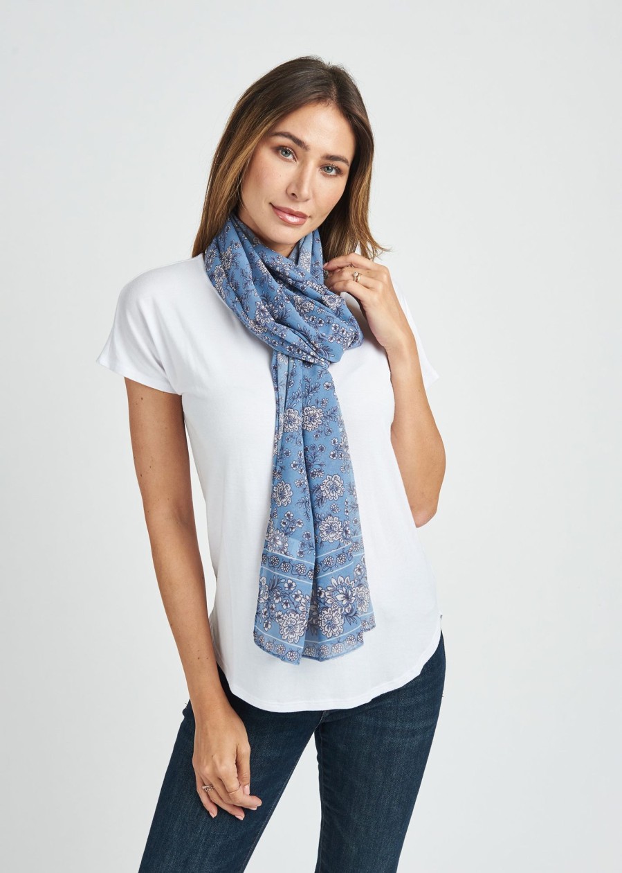 Women Daniel Rainn | Antonella Vintage-Inspired Scarf M409 Blue