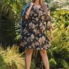 Curvy Daniel Rainn | Kayla Long Sleeve Floral Dress (Plus Size) J484 Black