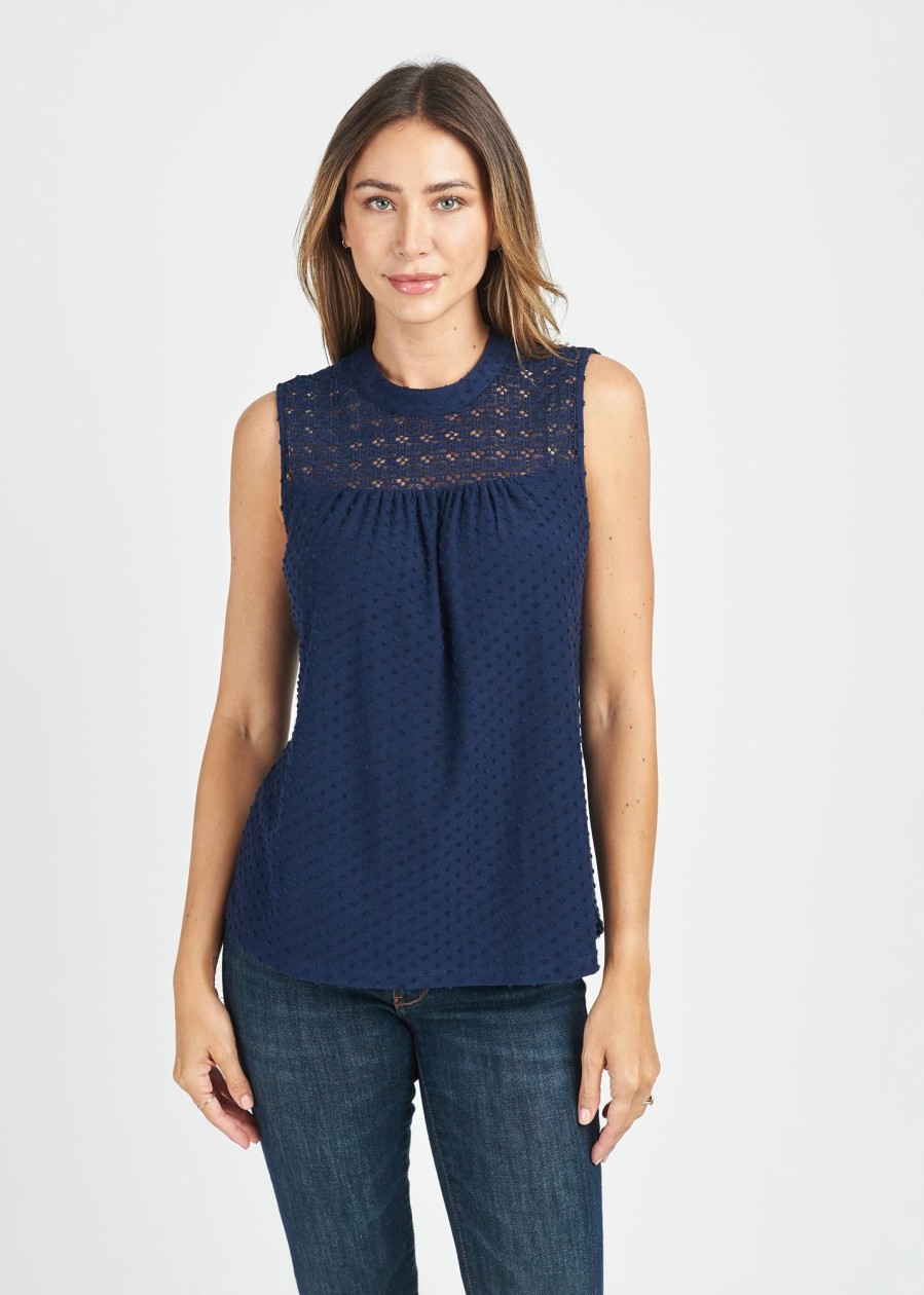 Women Daniel Rainn | Rylee Embroidered Tank Indigo