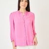 Women Daniel Rainn | Lexi Button Down Top With 3/4 Sleeves Deep Pink