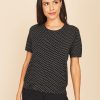 Women Daniel Rainn | Ruby Abstract Crew Neck Tee I043 Black