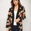 Women Daniel Rainn | Paola Open Front Knit Cardigan L501 Black