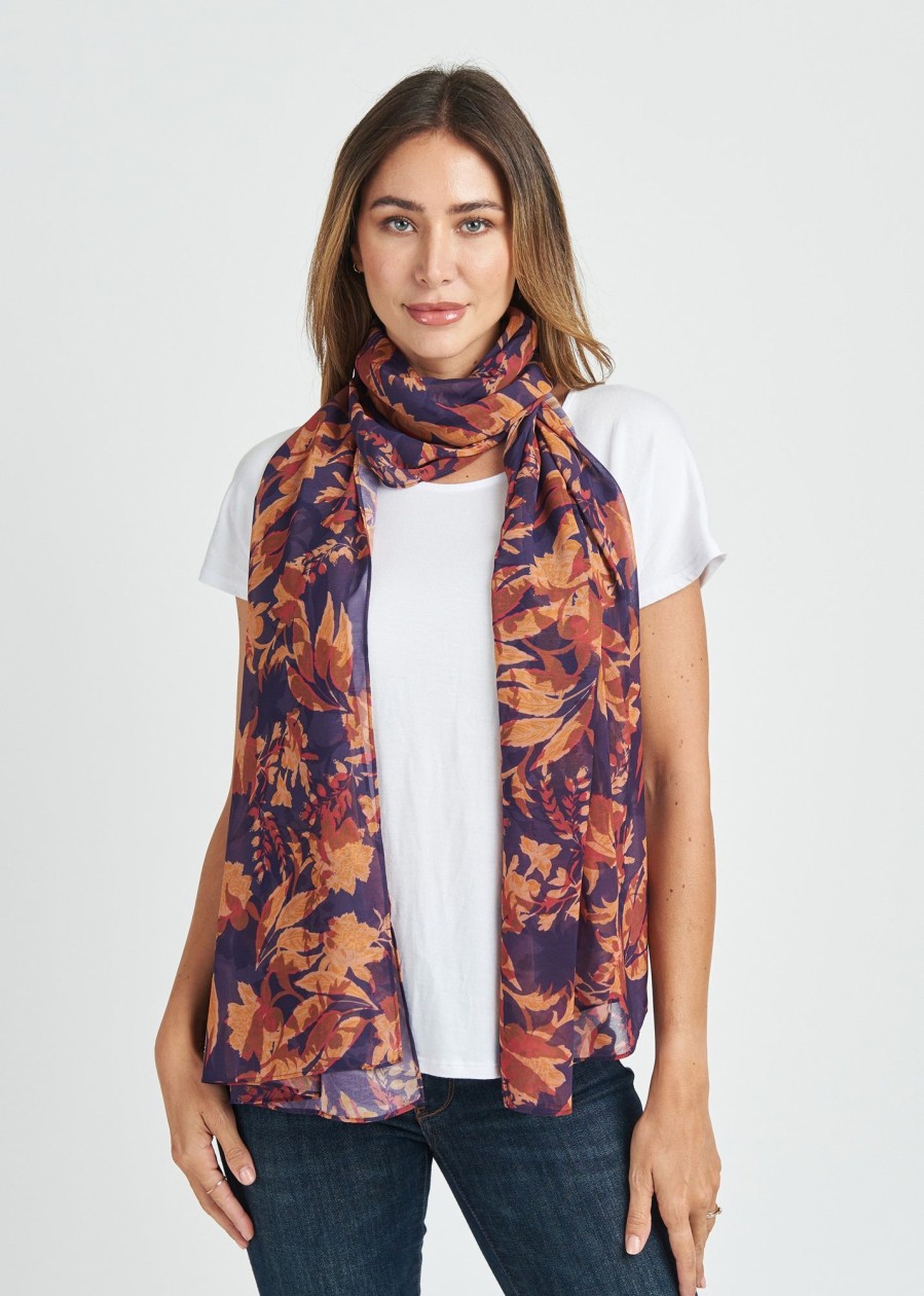 Women Daniel Rainn | Micah Floral Scarf L611 Plum