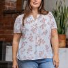 Curvy Daniel Rainn | Chandler Short Sleeve Top (Plus Size) N538 Ivory