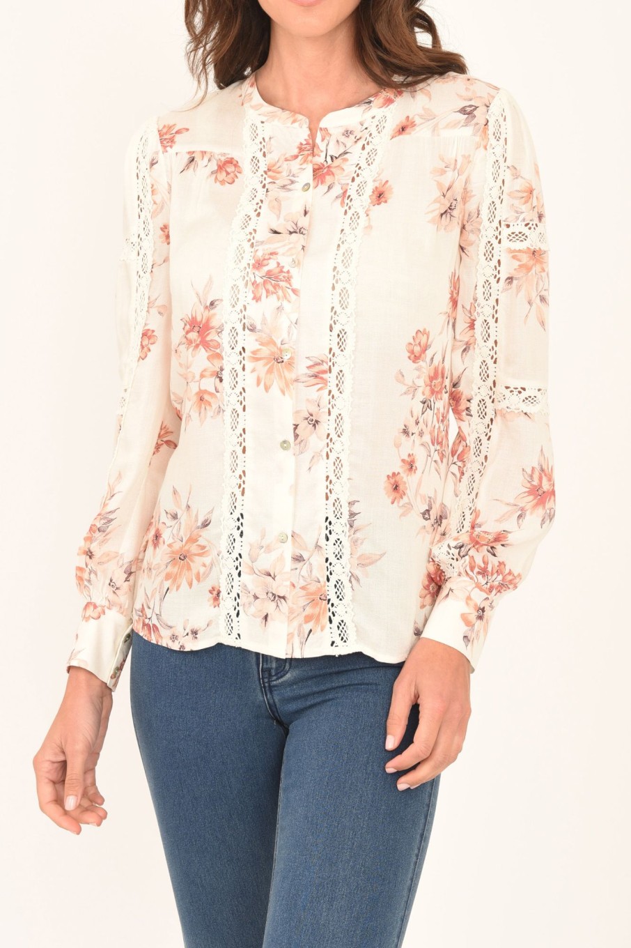 Women Daniel Rainn | Vivienne Button-Down Top G281 Stucco White