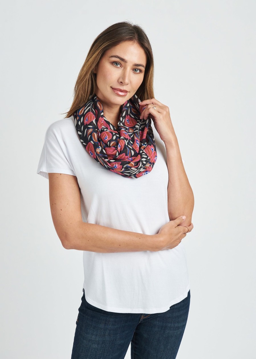 Women Daniel Rainn | Wanda Pink Floral Infinity Scarf H768 Multi