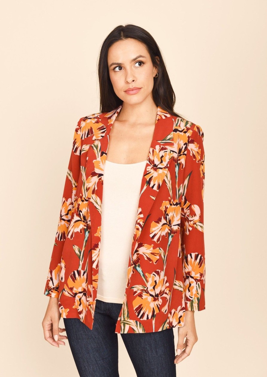 Women Daniel Rainn | Shop The Laurie Tropical Women Blazer- Daniel Rainn I643N Spice