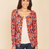 Women Daniel Rainn | Piper Floral Button-Down Cardigan H503 Orange