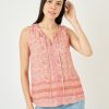 Women Daniel Rainn | Maliah Sleeveless Floral Top O215 Coral