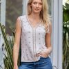 Women Daniel Rainn | Kaylie Embroidered Knit Top N634 Oatmeal