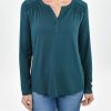 Women Daniel Rainn | Roselyn Long Sleeve Knit Top Deep Forest