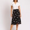 Women Daniel Rainn | Patricia Floral Wrap Skirt M989 Black