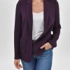 Women Daniel Rainn | Dalary Knit Blazer With Pockets Eggplant